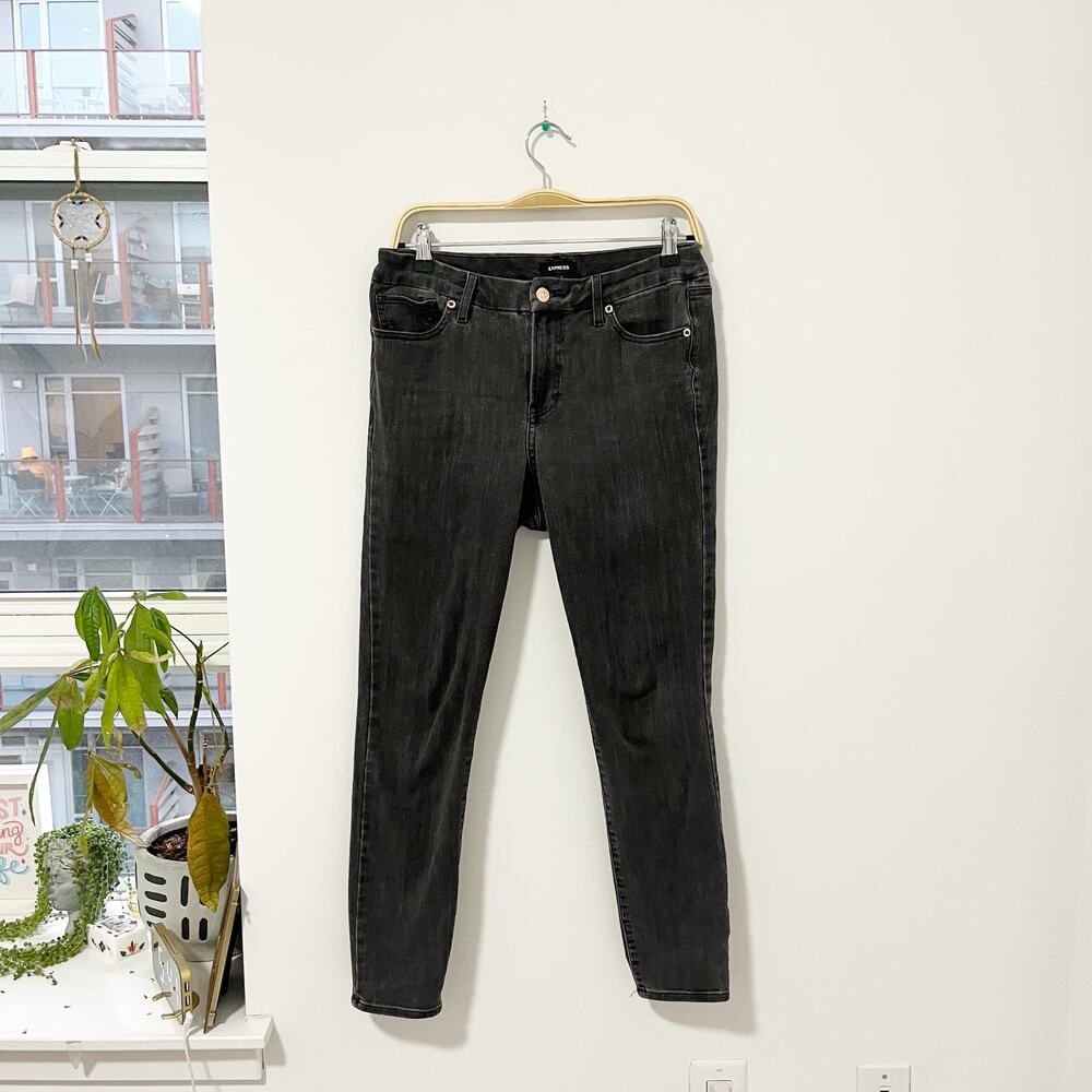 Express Dark Gray Skinny Ultra Stretch Jeans Size Medium
